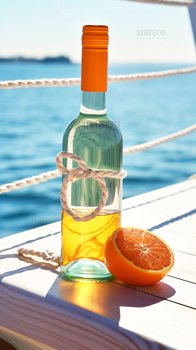 夏季撞色高级感海边度假风橙子橙汁夏天