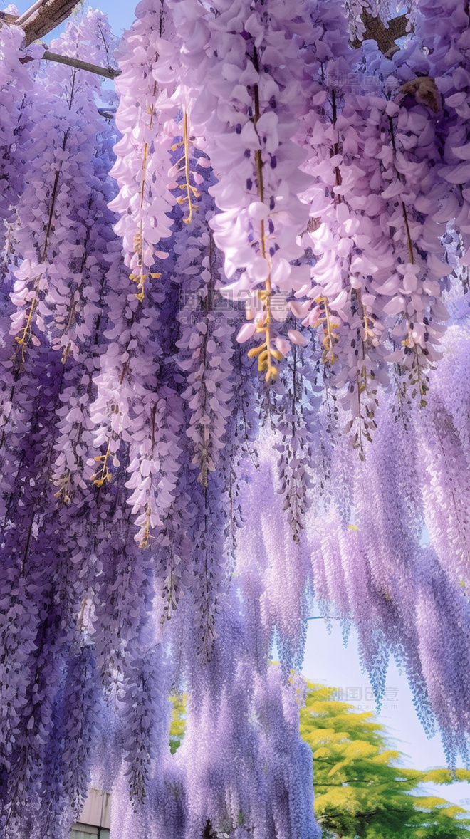 夏季花草植物紫藤花花朵