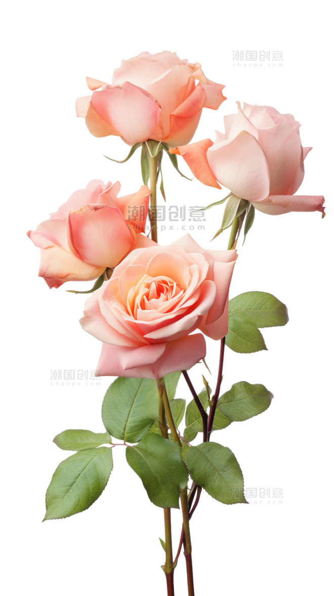 唯美植物花草粉红色玫瑰花花朵七夕情人节