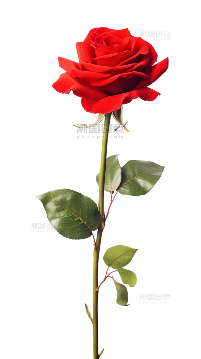 唯美植物花草一束红色玫瑰花七夕情人节