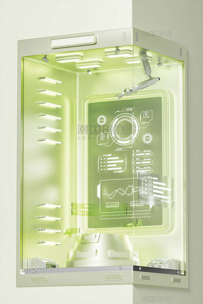 3D立体科技感展示柜玻璃柜展台电商场景