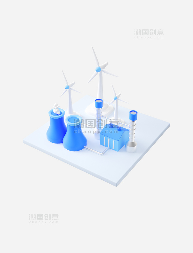 3D立体新能源工厂场景