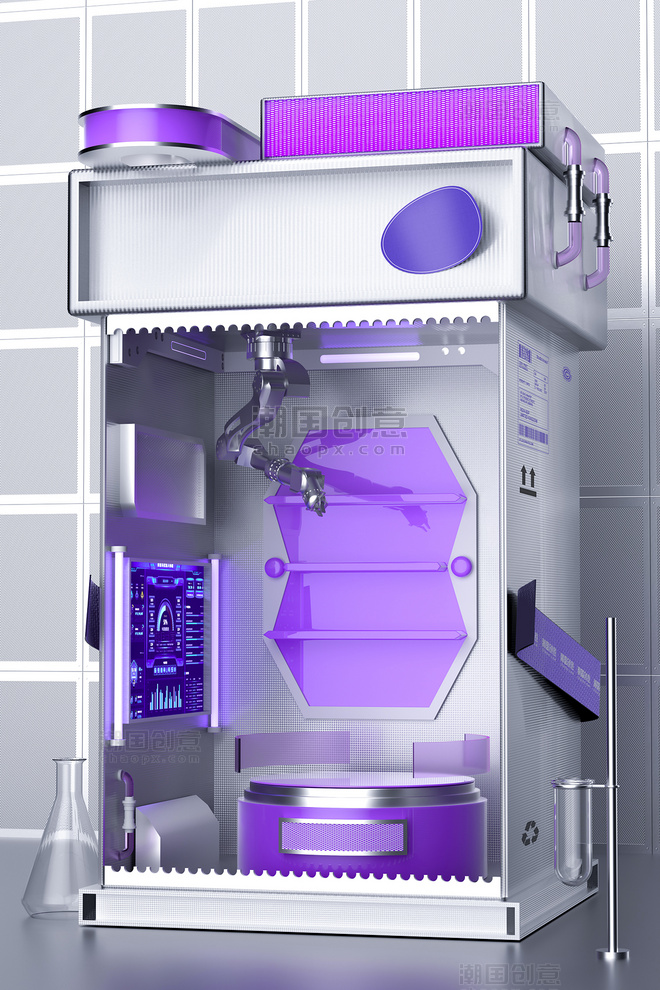 电商3D立体科技展示柜促销场景