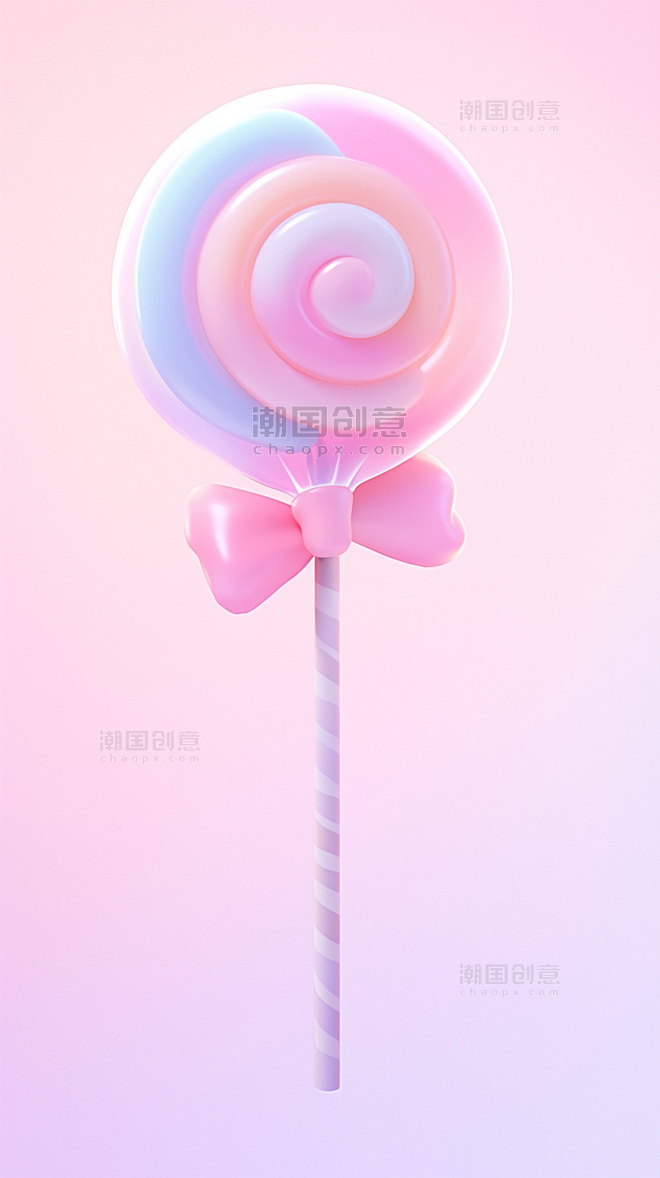 膨胀装饰粉红色棒棒糖糖果