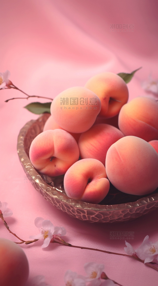 新鲜水果桃子一筐水蜜桃 