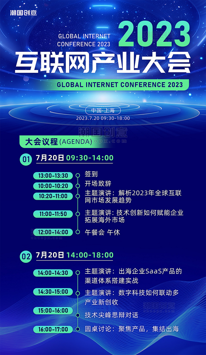 互联网大会科技大会会议流程海报