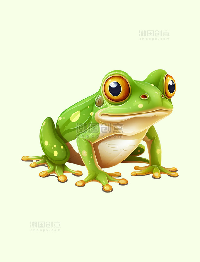 卡通立体宠物青蛙元素