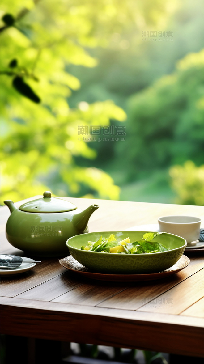 中式喝茶意境中国风茶杯茶碗