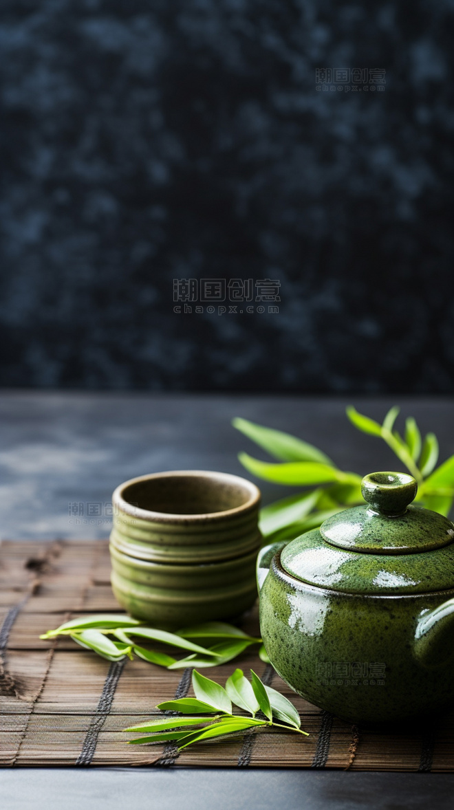 中式喝茶意境茶杯茶碗茶台