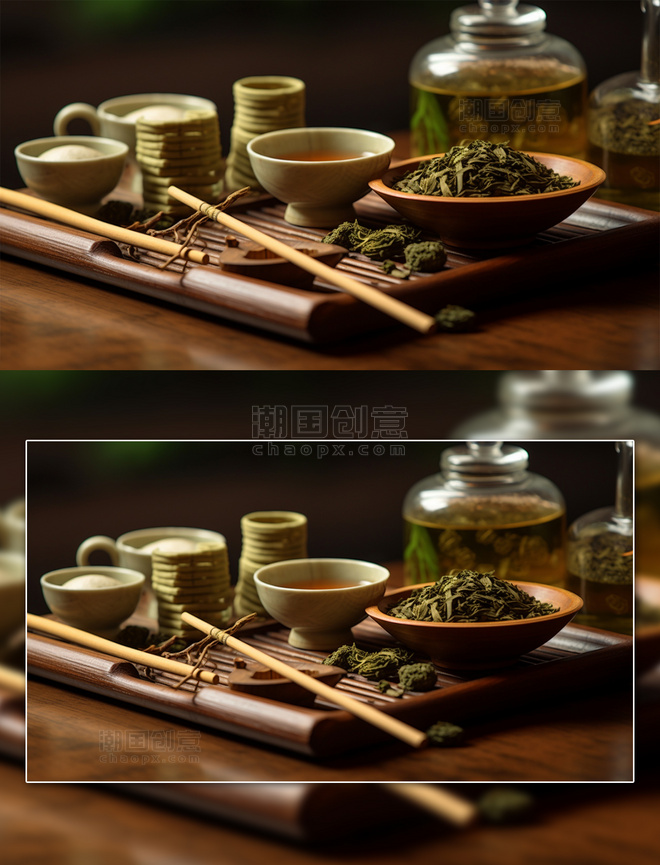 中式喝茶意境茶杯茶碗