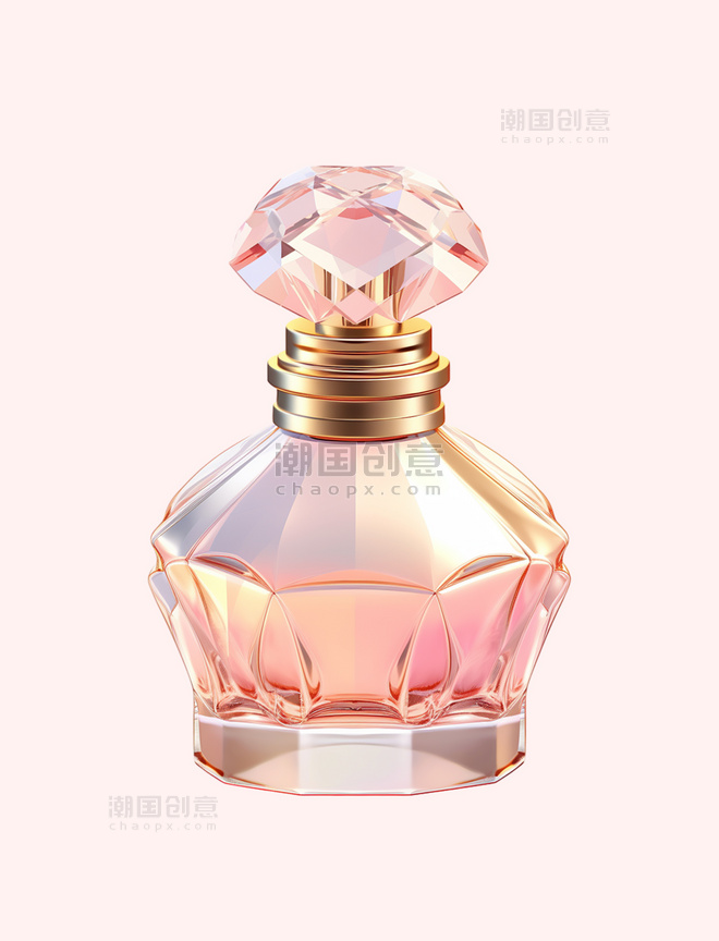 淡粉色香水香水瓶写实元素装饰图