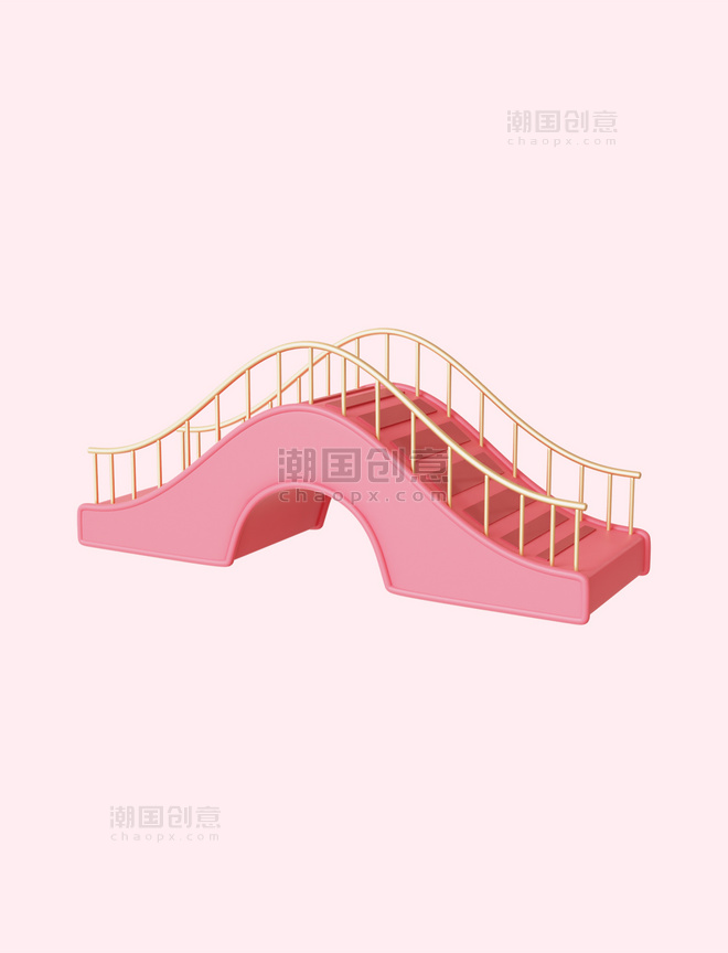 3D立体七夕建筑鹊桥