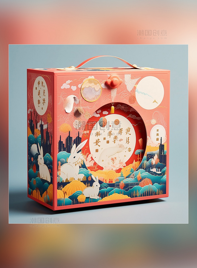 月饼包装兔子月饼中秋节中国传统节日礼盒设计包装设计