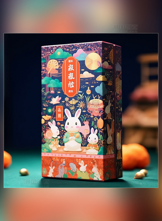 中秋节礼盒设计包装设计月饼包装兔子月饼中国传统节日