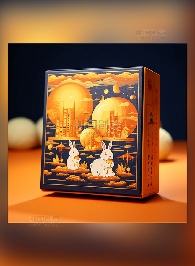 中秋节包装设计月饼包装兔子月饼中国传统节日礼盒设计