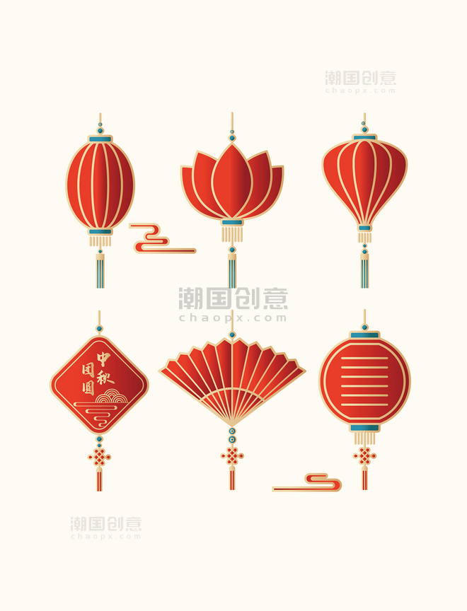 中秋中秋节中国风装饰灯笼节日吊饰