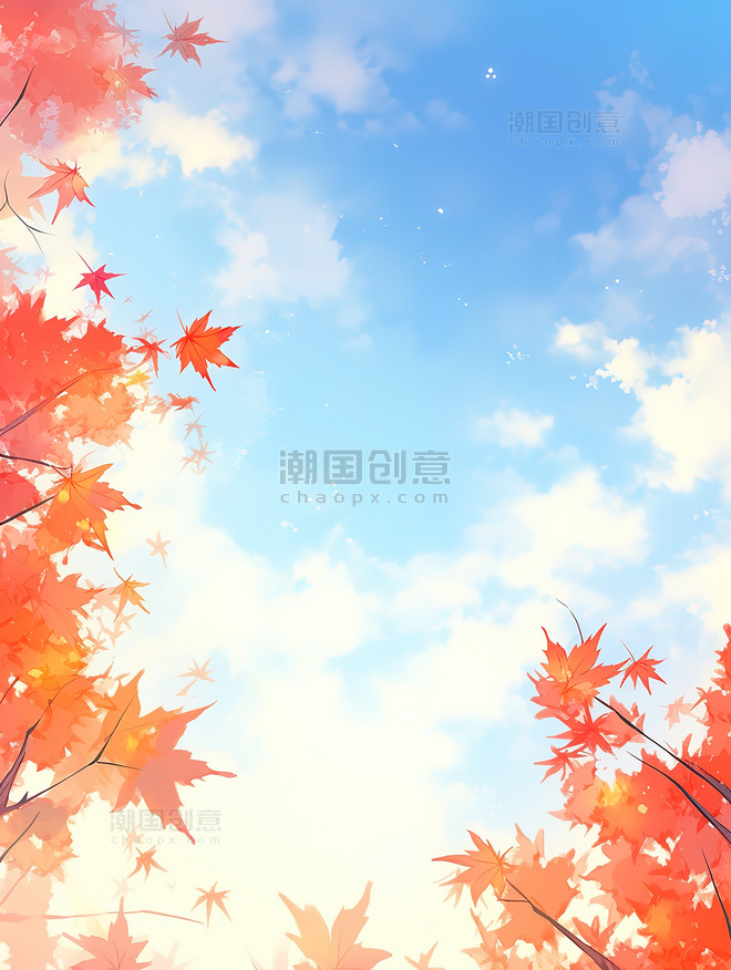 秋天的枫叶插画秋季秋日
