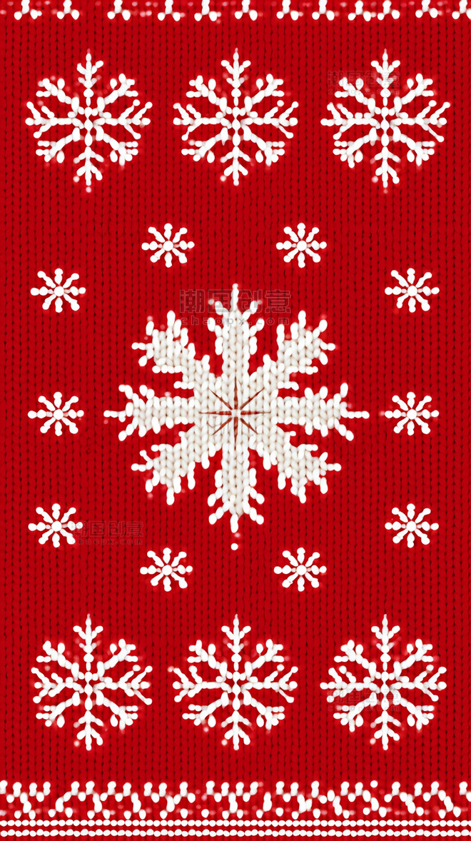 圣诞节红白相间毛线纹理底纹背景