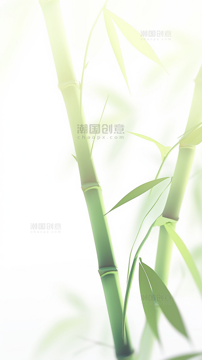 清新文化寓意象征梅兰竹菊四君子之竹子背景中国风淡雅