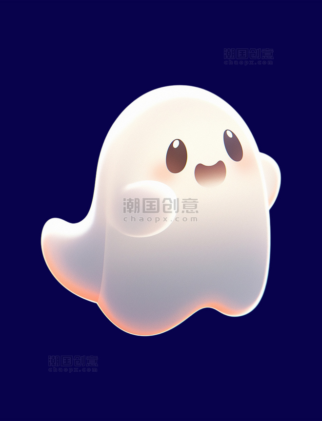 卡通万圣节可爱3D立体幽灵 