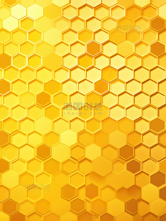 抽象黄色蜂窝图案背景蜂巢