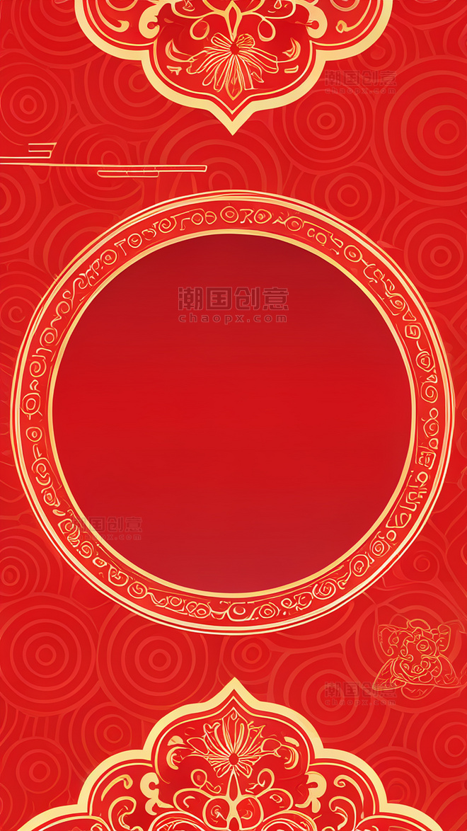 龙年中国风红色喜庆新年通用底纹通用背景3