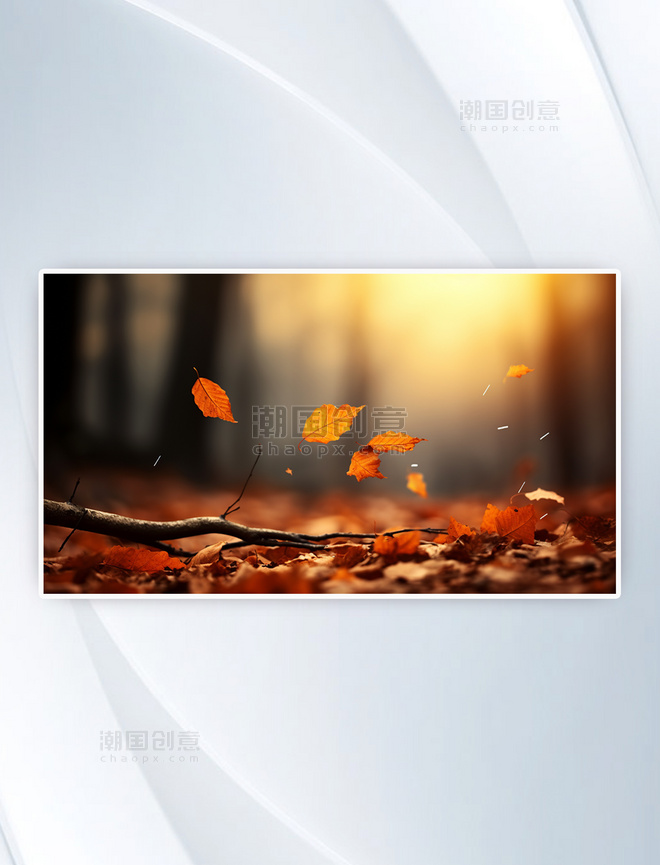 秋天的落叶高清特写摄影树叶