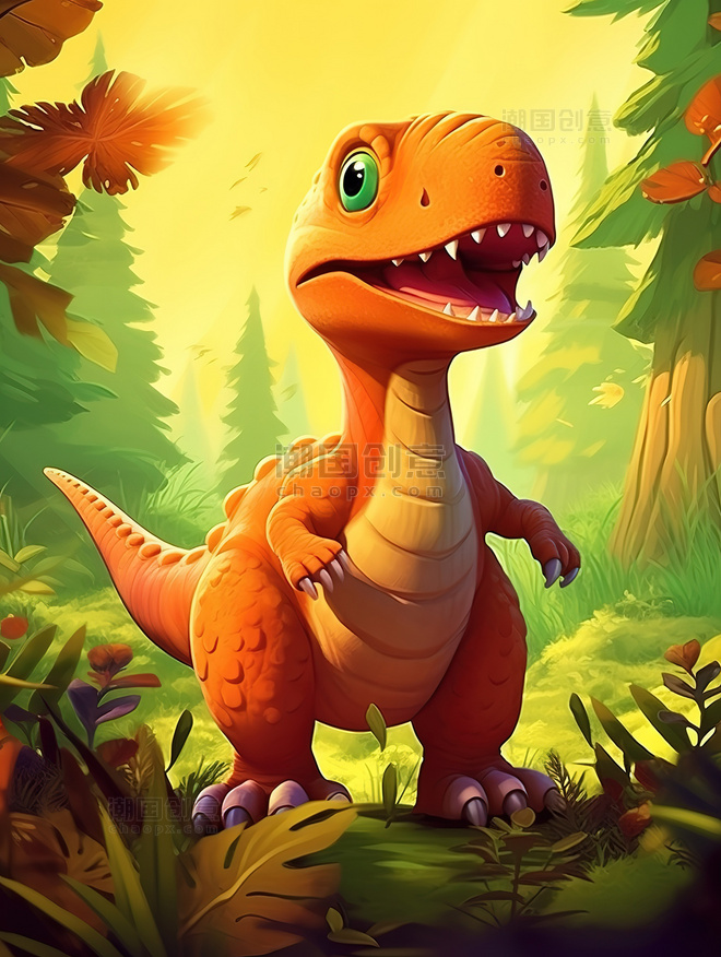恐龙森林的恐龙霸王龙远古巨兽动物