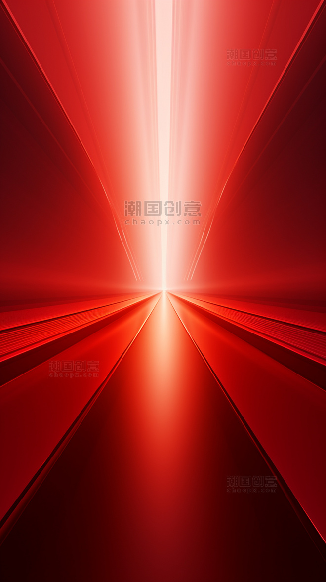 红色新年年货节散光光效立体空间展台背景