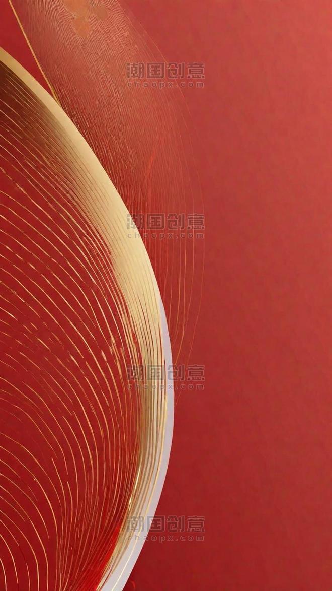 潮国创意新年质感红金抽象流沙纹理底纹13春节元旦