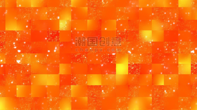 潮国创意新年红橙色金色格子质感纹理底纹