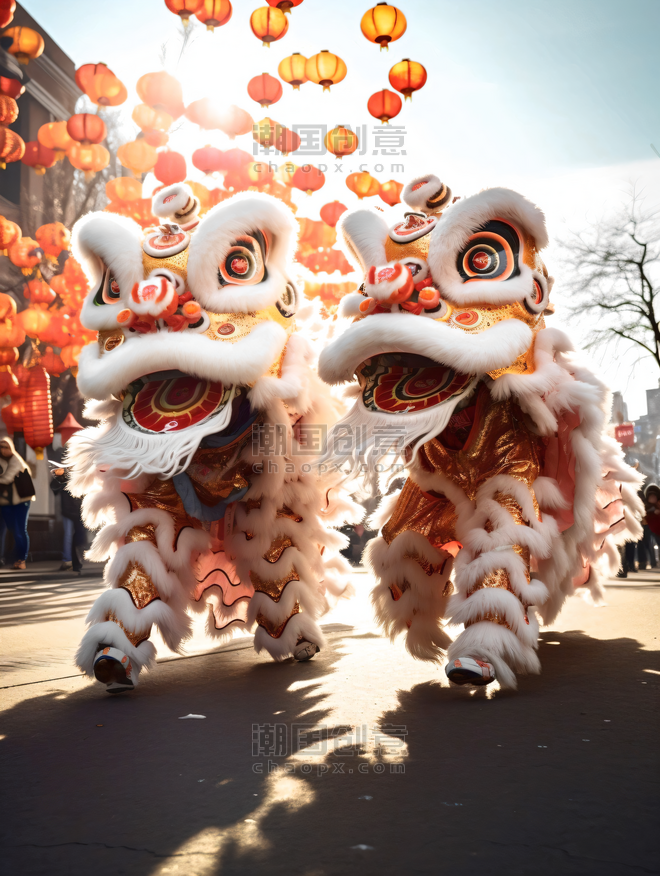 潮国创意春节传统舞狮表演
