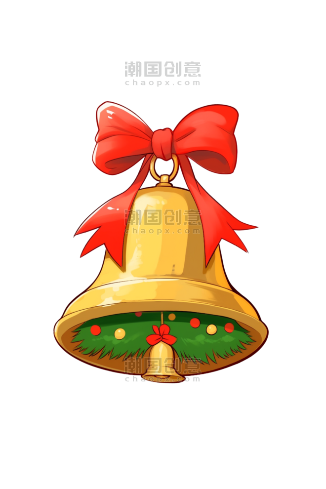 潮国创意装饰铃铛圣诞节卡通手绘元素