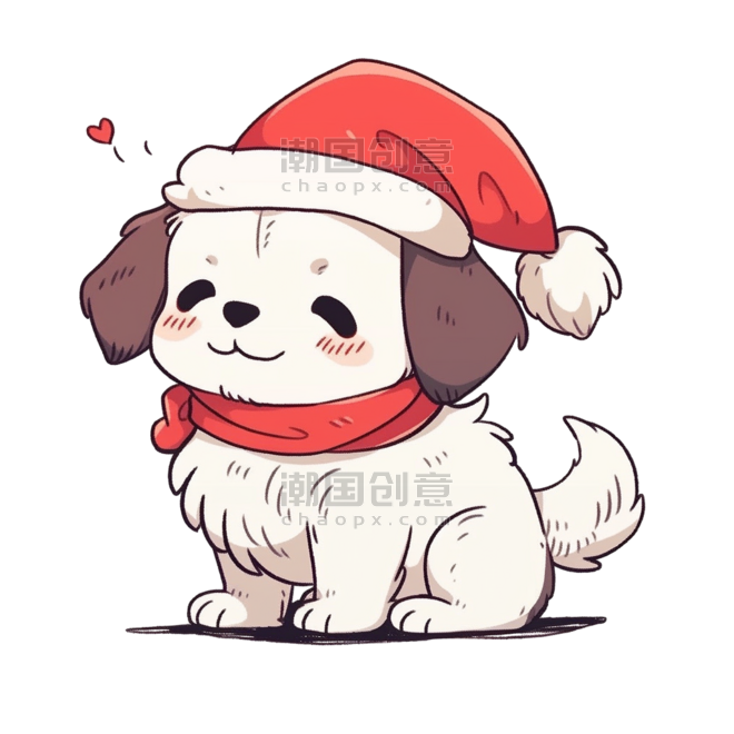 潮国创意冬天圣诞节宠物狗手绘元素卡通动物宠物