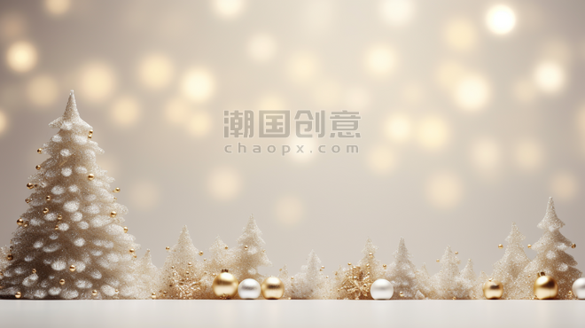 潮国创意圣诞节冬季圣诞树装饰背景13光晕光斑