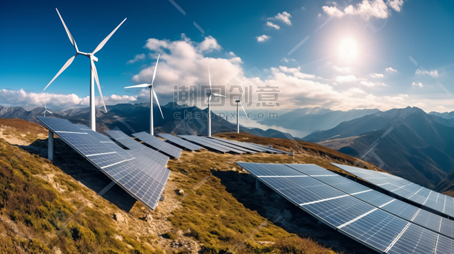 潮国创意太阳能新能源发电电力装备光伏板电池板11