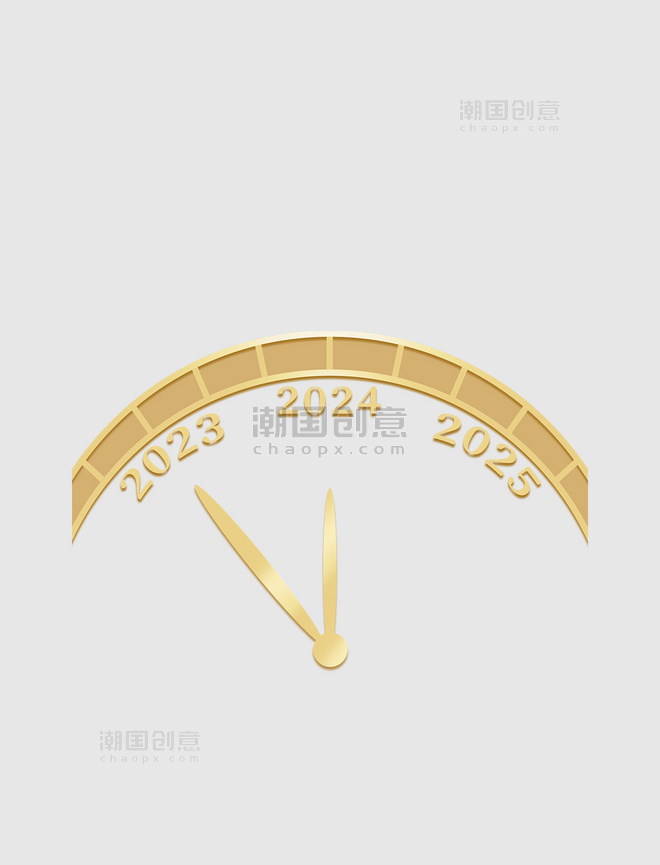 创意2024跨年新年快乐元旦时钟时间