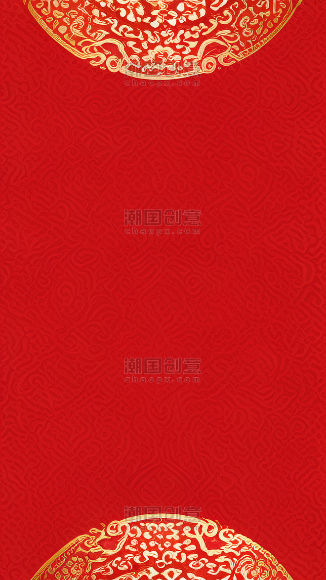 潮国创意中国风通用新年红包背景春节花纹底纹