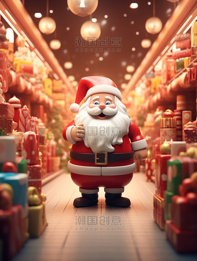 潮国创意商店里的圣诞老人11圣诞节