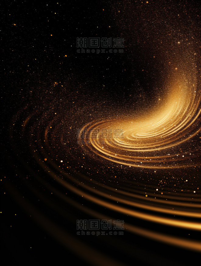 潮国创意金色螺旋线形式抽象背景15黑金色