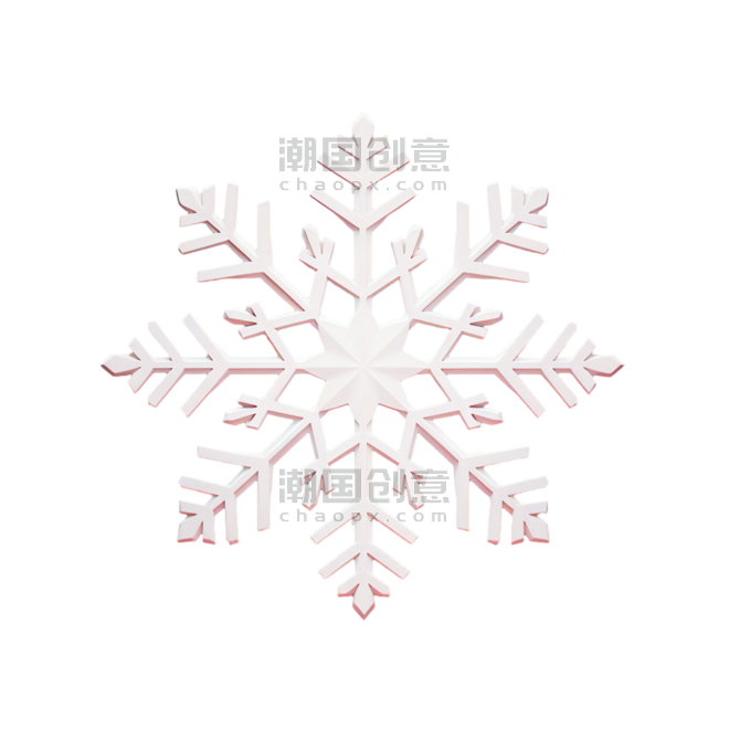潮国创意白色雪花元素立体免扣图案冬天