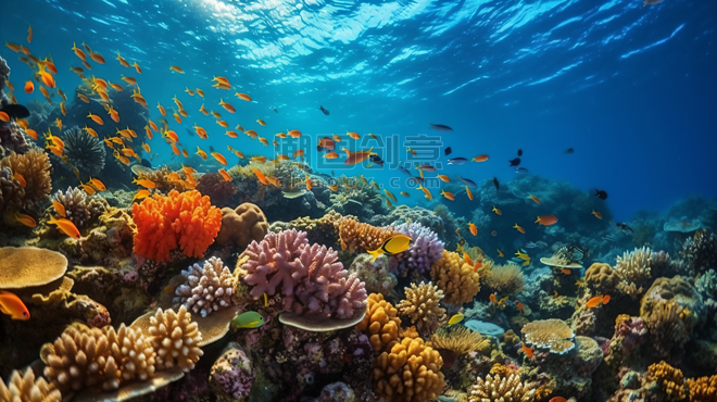 潮国创意海底红海珊瑚礁水资源大海