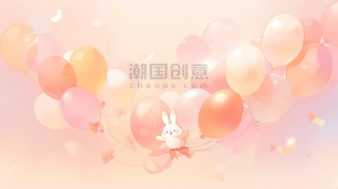 创意儿童节气球可爱潘通流行色粉桃色梦幻潘通