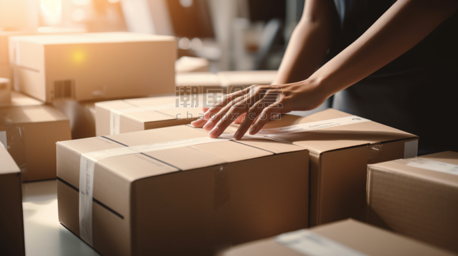 卖家商务货运订单箱准备发货快递商业零售货运服务