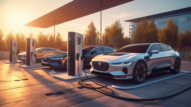 潮国创意新能源汽车在充电