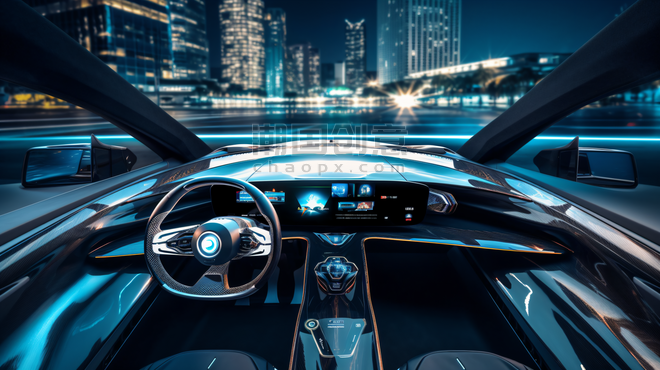 潮国创意未来汽车无人驾驶车辆科技科幻