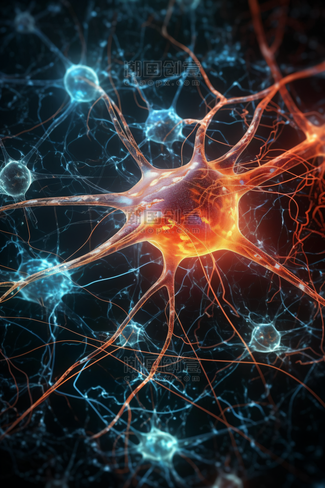 潮国创意突触和神经元细胞在大脑中传递电信号和化学信号DNA