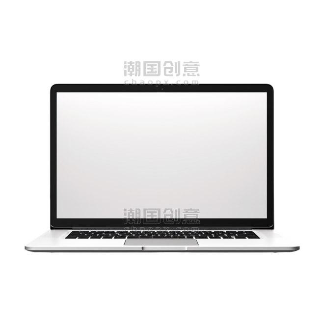 潮国创意一种带白屏和键盘的笔记本电脑