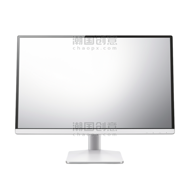 潮国创意白色木桌上的黑色平板电脑显示器