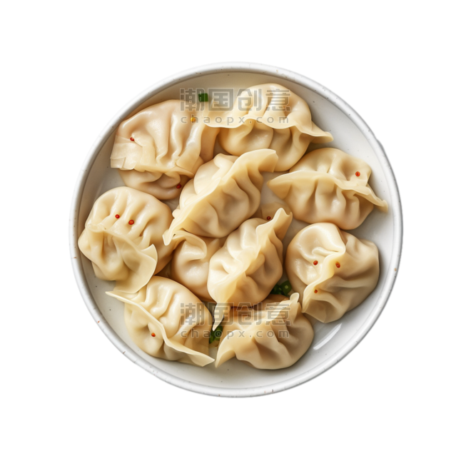 潮国创意饺子食物写实元素立体免扣图案
